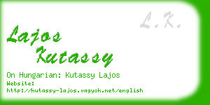 lajos kutassy business card